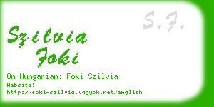szilvia foki business card